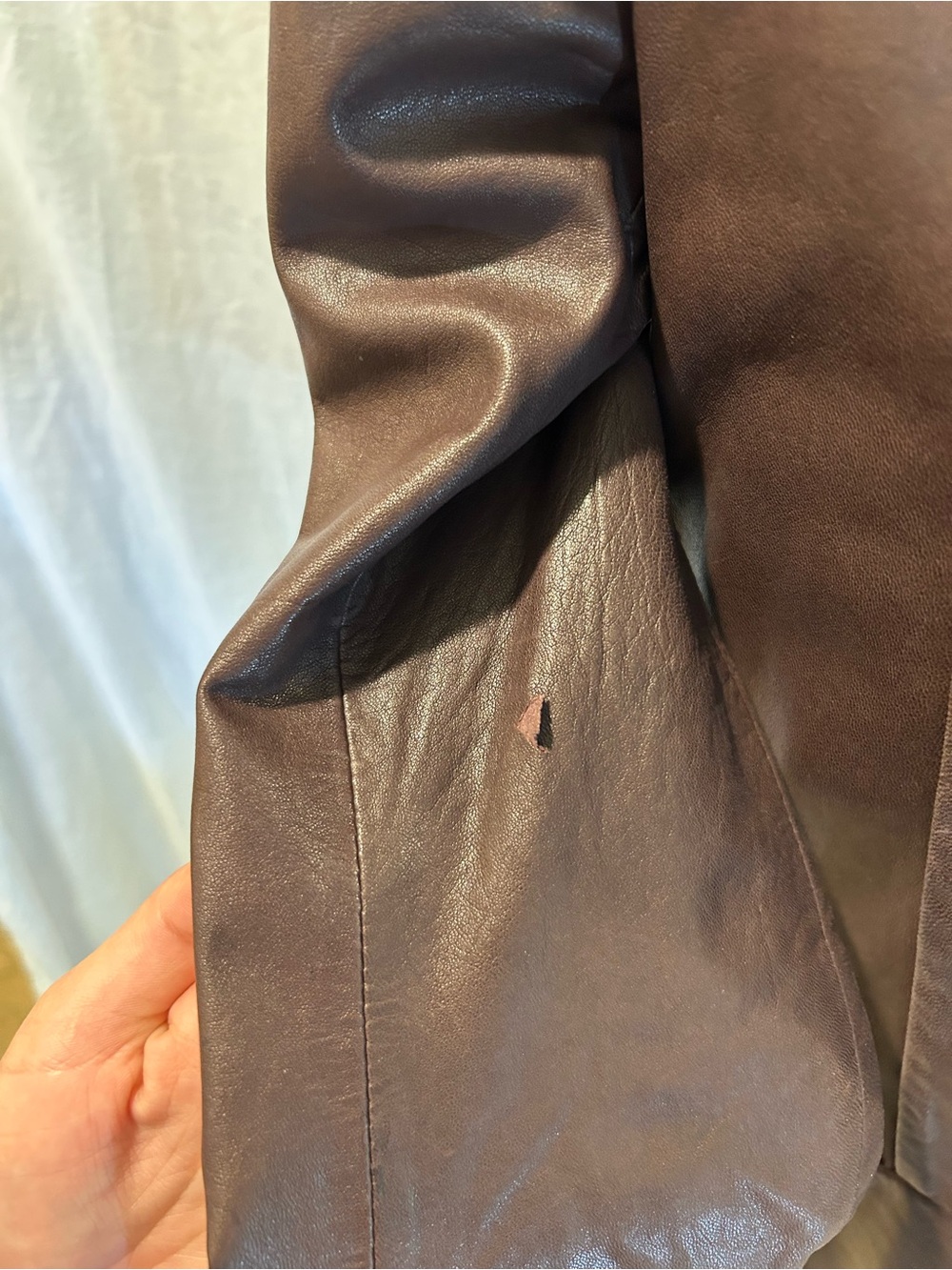 Theory aubergine lamb skin leather blazer size 2 - Picture 3 of 8